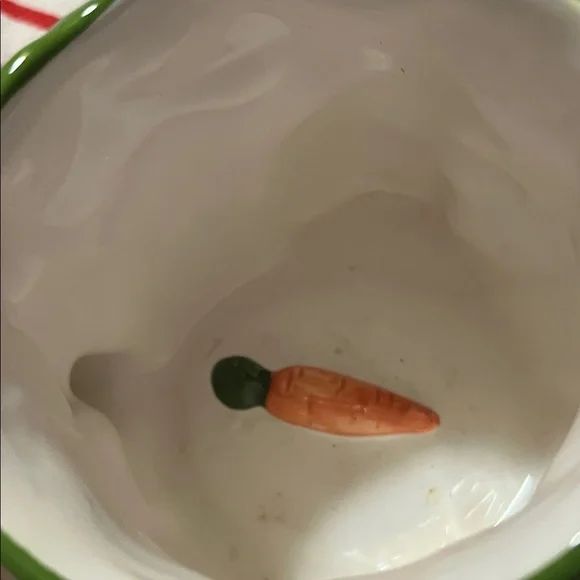 Ceramic Bunny Accent Coffee Mug - White & Green - Picture 3 of 5